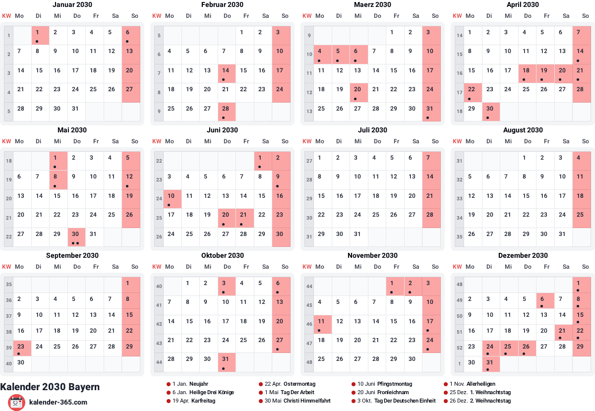 Vorschau des Kalenders