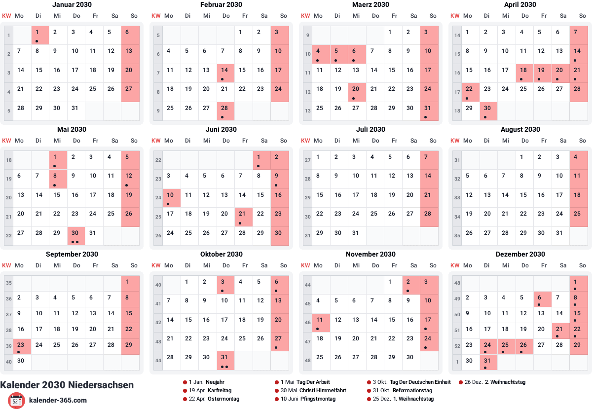 Vorschau des Kalenders