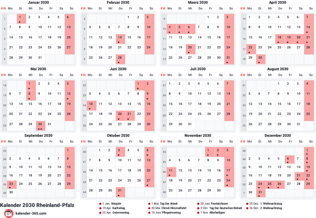 Vorschau des Kalenders