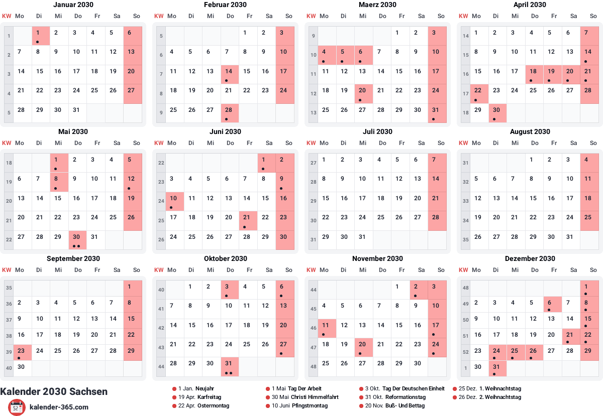 Vorschau des Kalenders