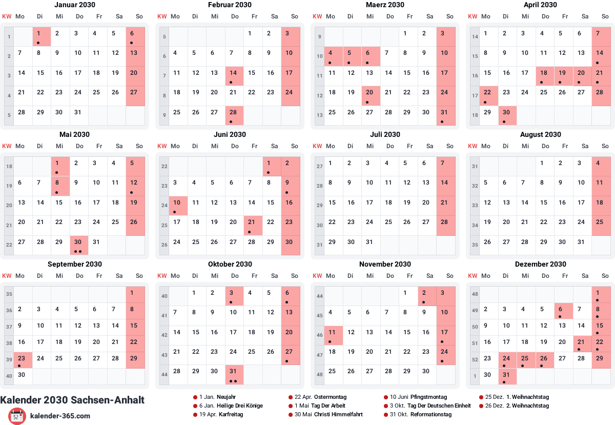 Vorschau des Kalenders