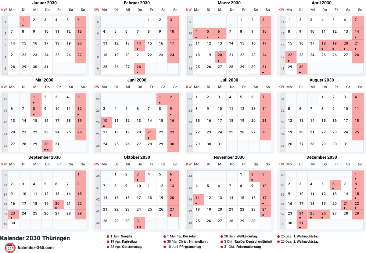 Vorschau des Kalenders