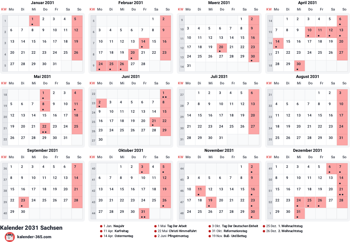 Vorschau des Kalenders