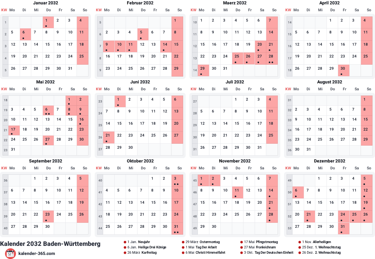 Vorschau des Kalenders