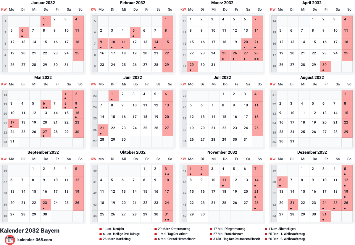 Vorschau des Kalenders