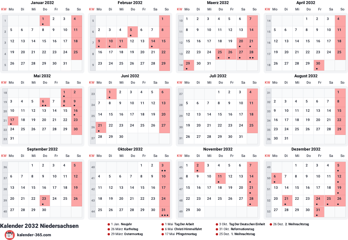 Vorschau des Kalenders