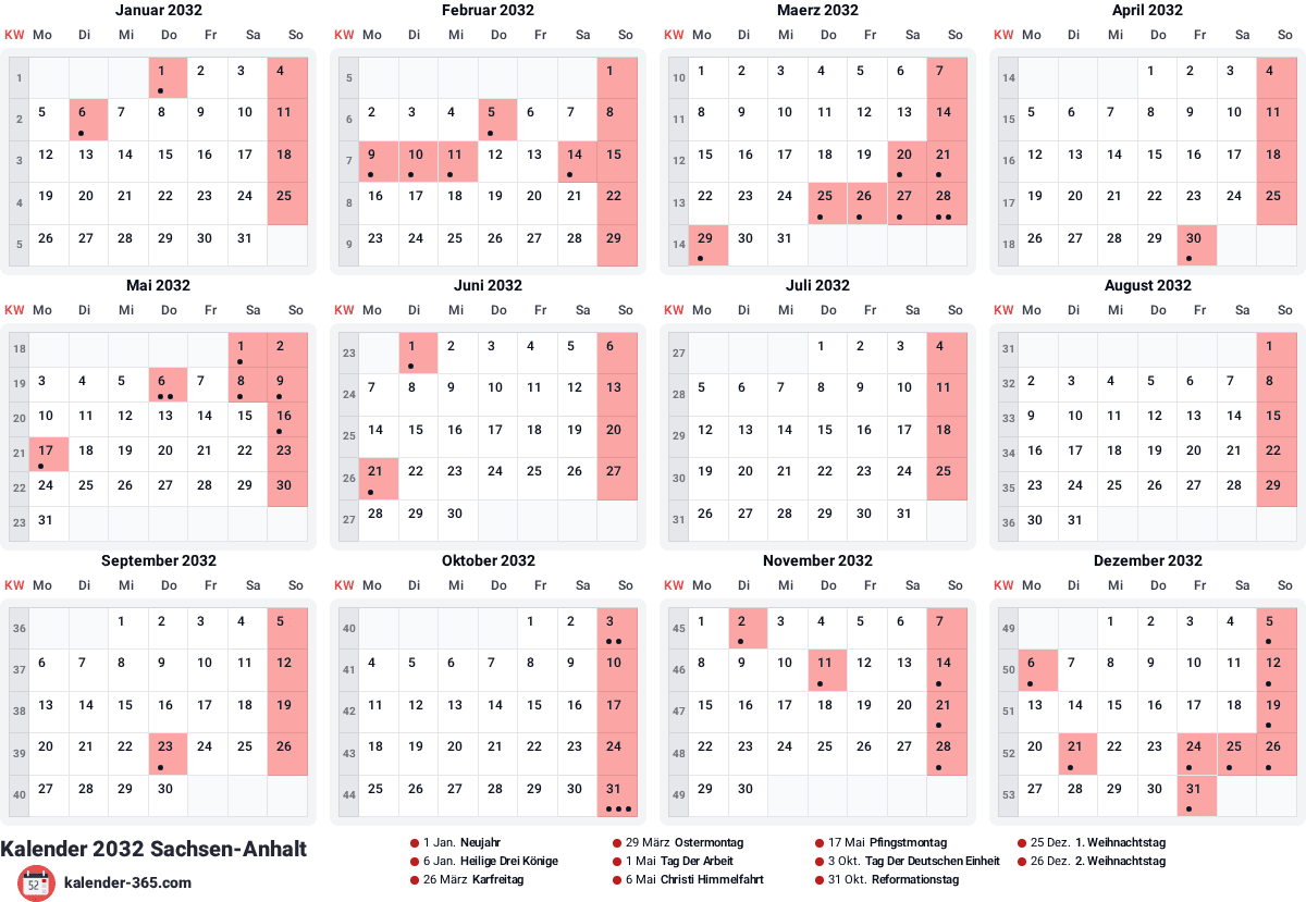 Vorschau des Kalenders