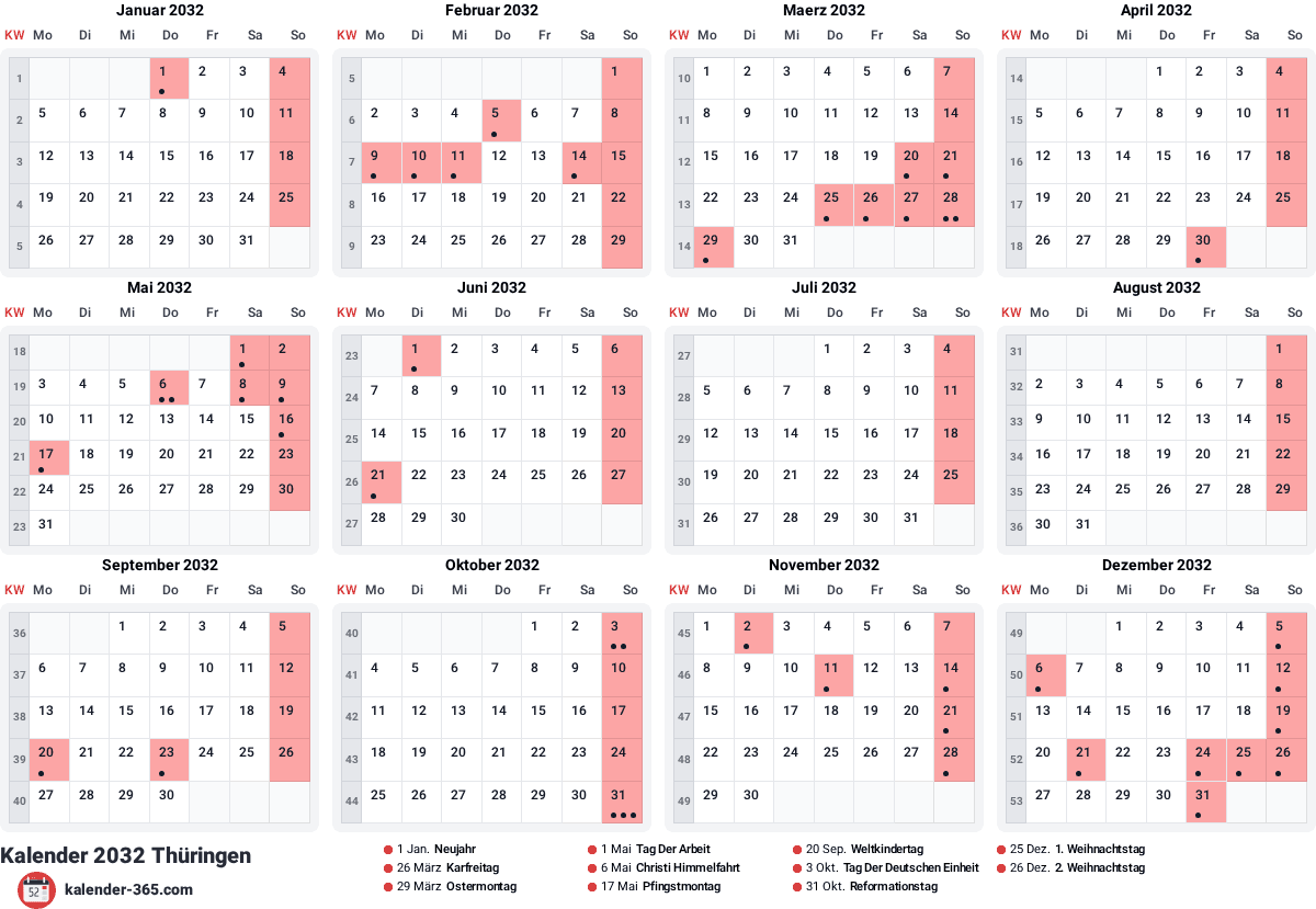 Vorschau des Kalenders