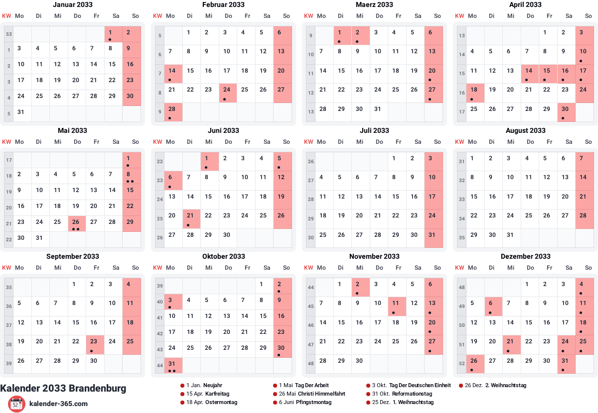 Vorschau des Kalenders