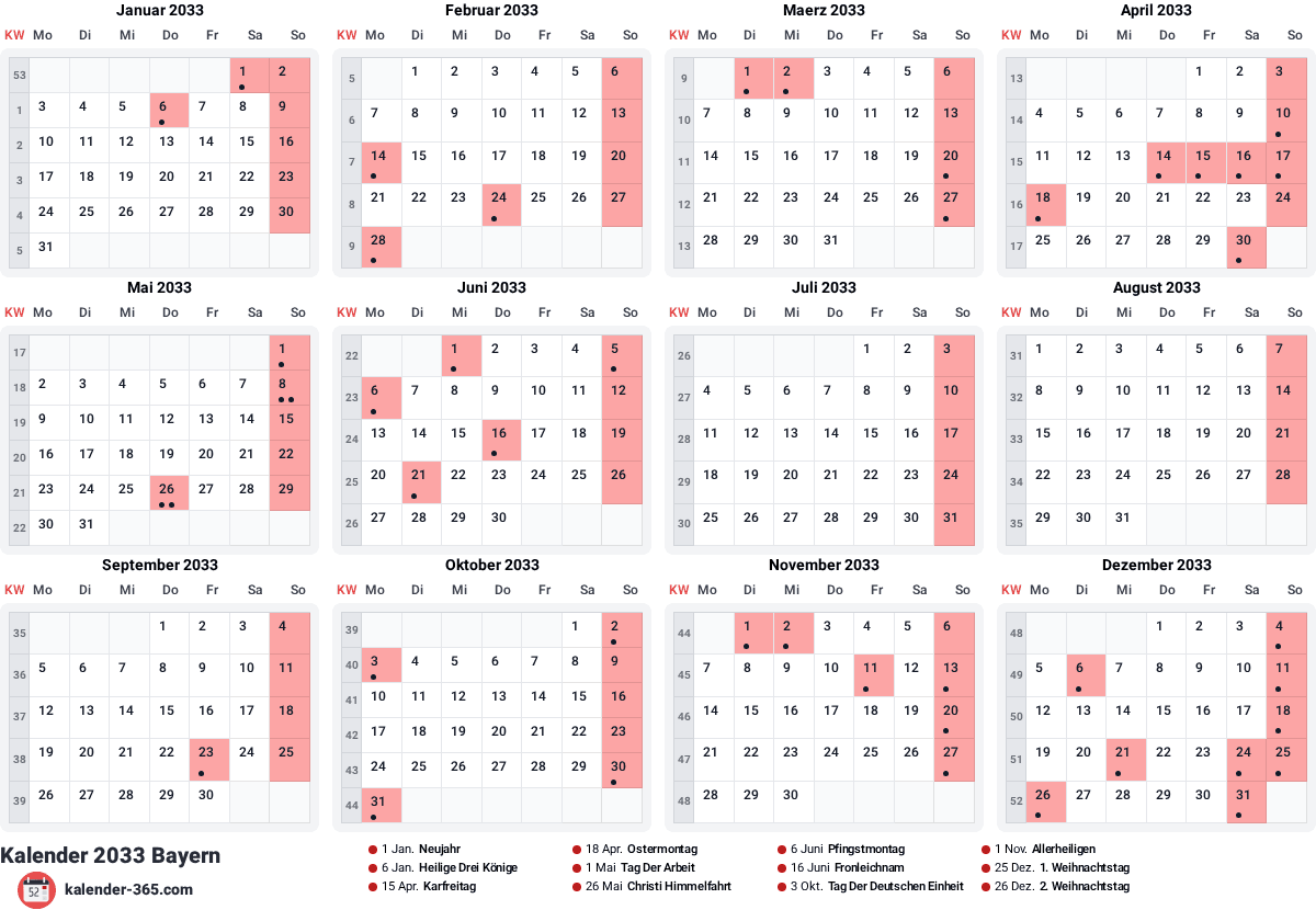 Vorschau des Kalenders