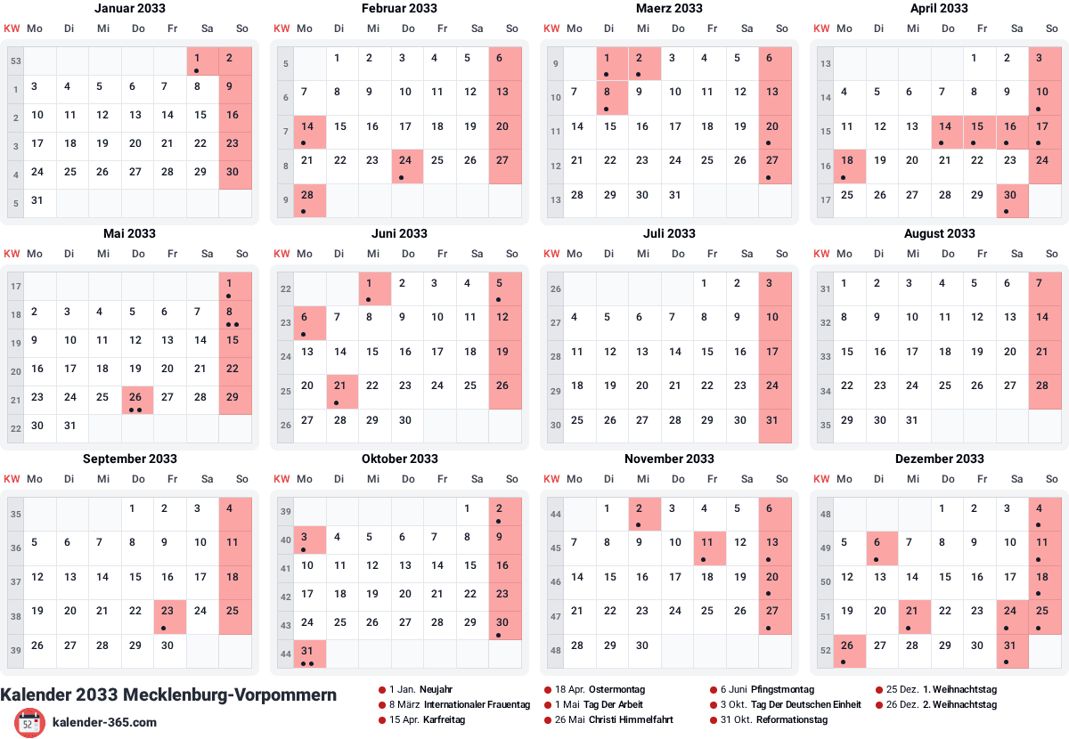 Vorschau des Kalenders