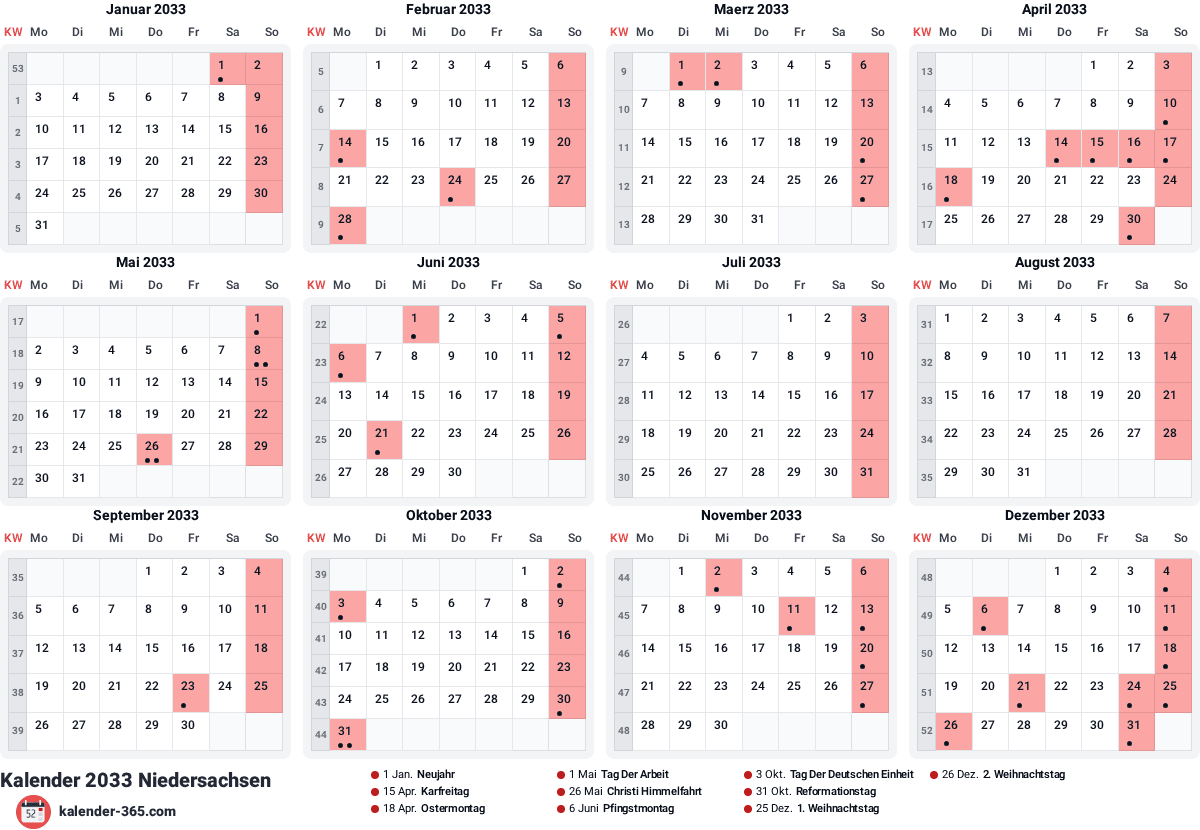 Vorschau des Kalenders