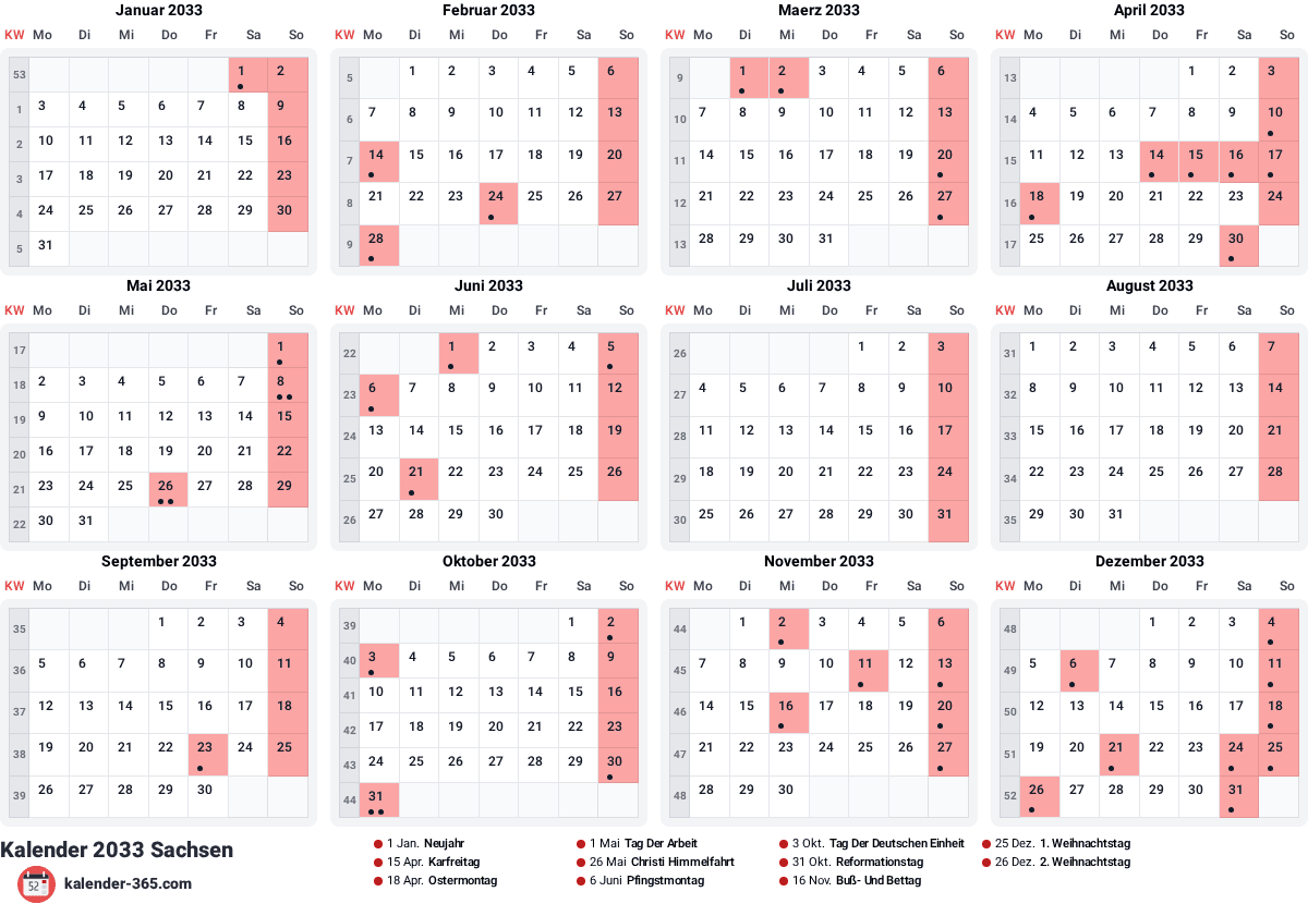 Vorschau des Kalenders