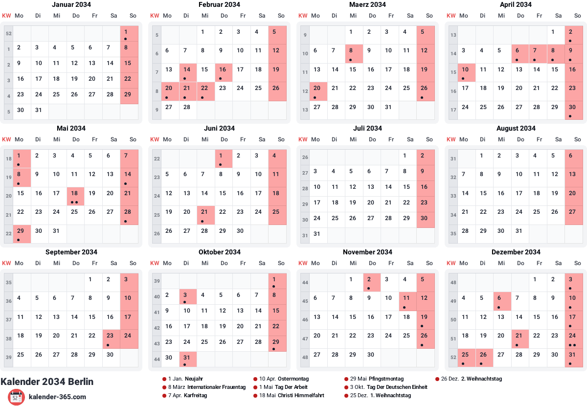 Vorschau des Kalenders