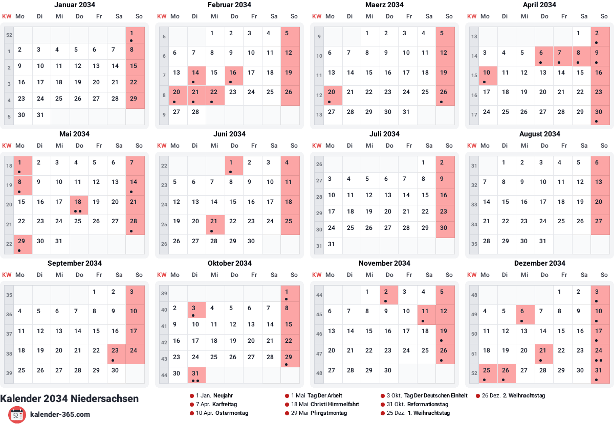 Vorschau des Kalenders
