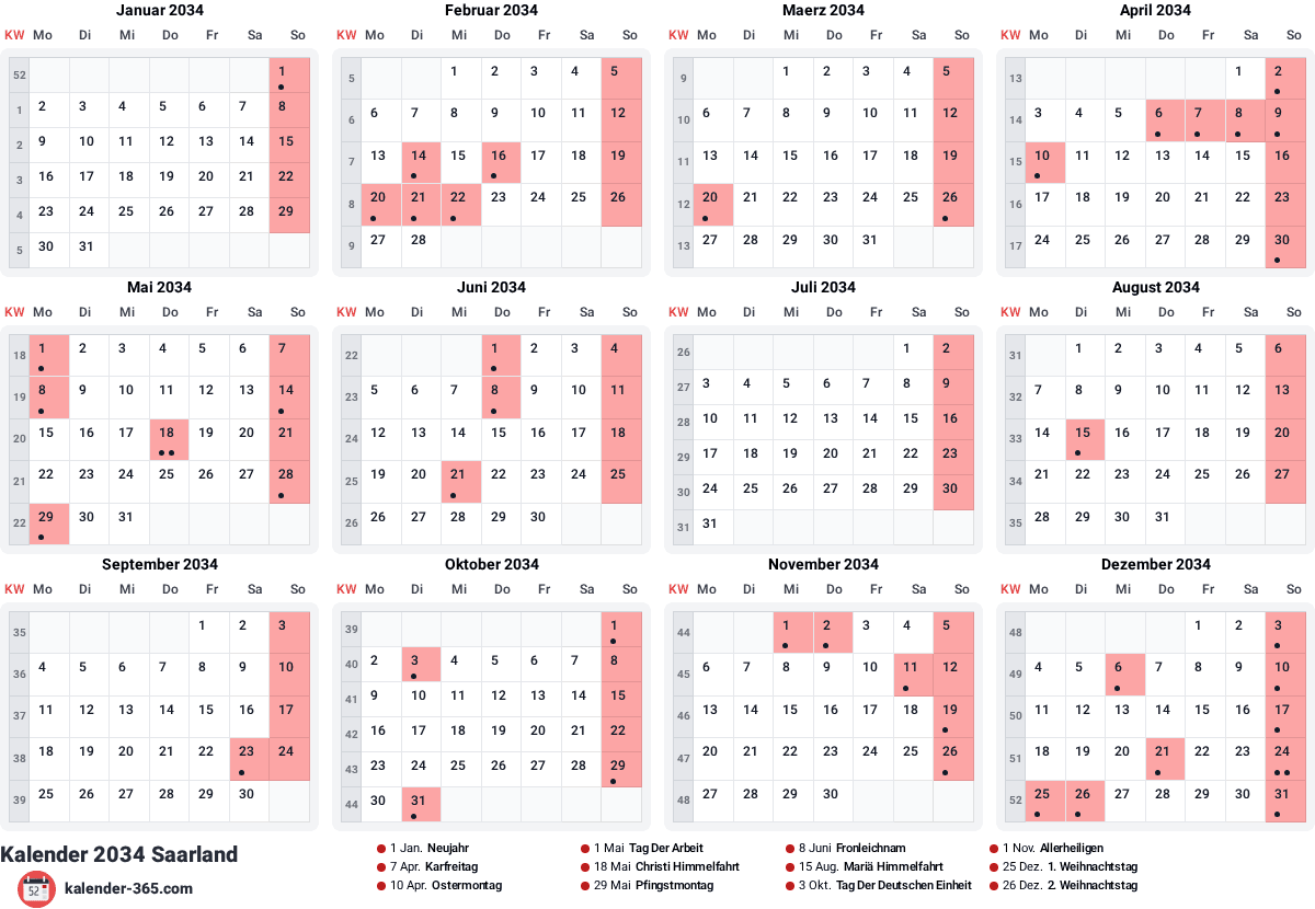 Vorschau des Kalenders