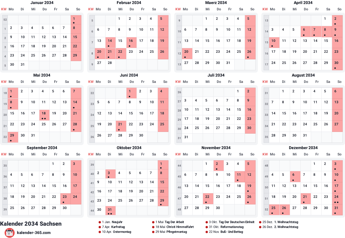 Vorschau des Kalenders