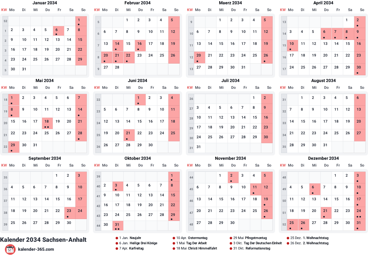Vorschau des Kalenders