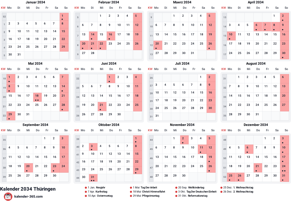 Vorschau des Kalenders