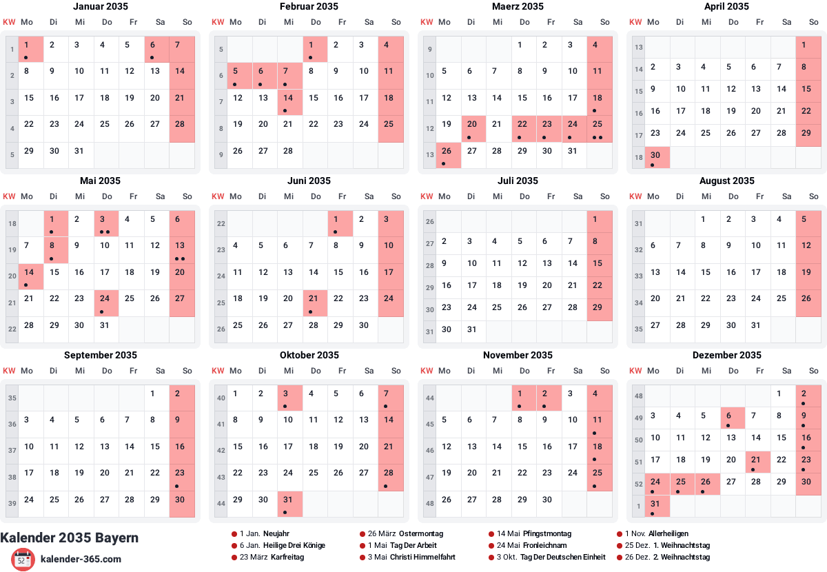 Vorschau des Kalenders