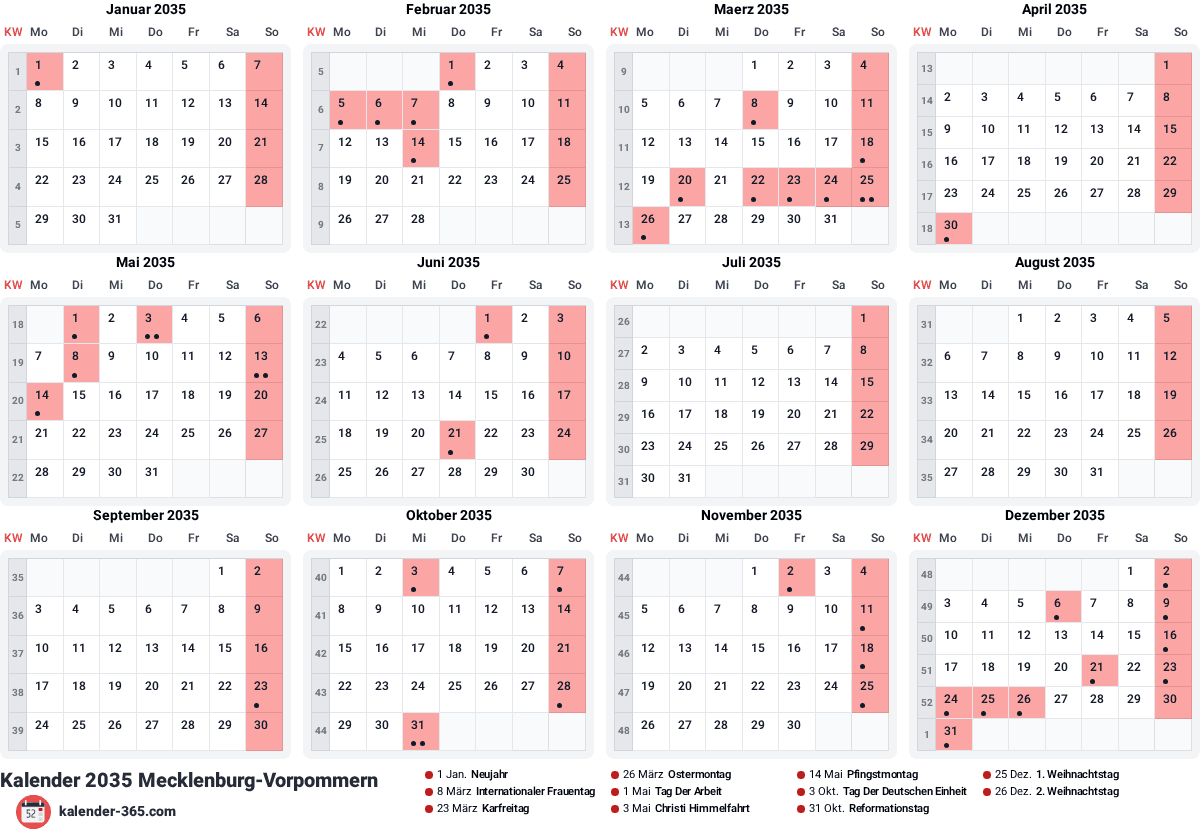 Vorschau des Kalenders