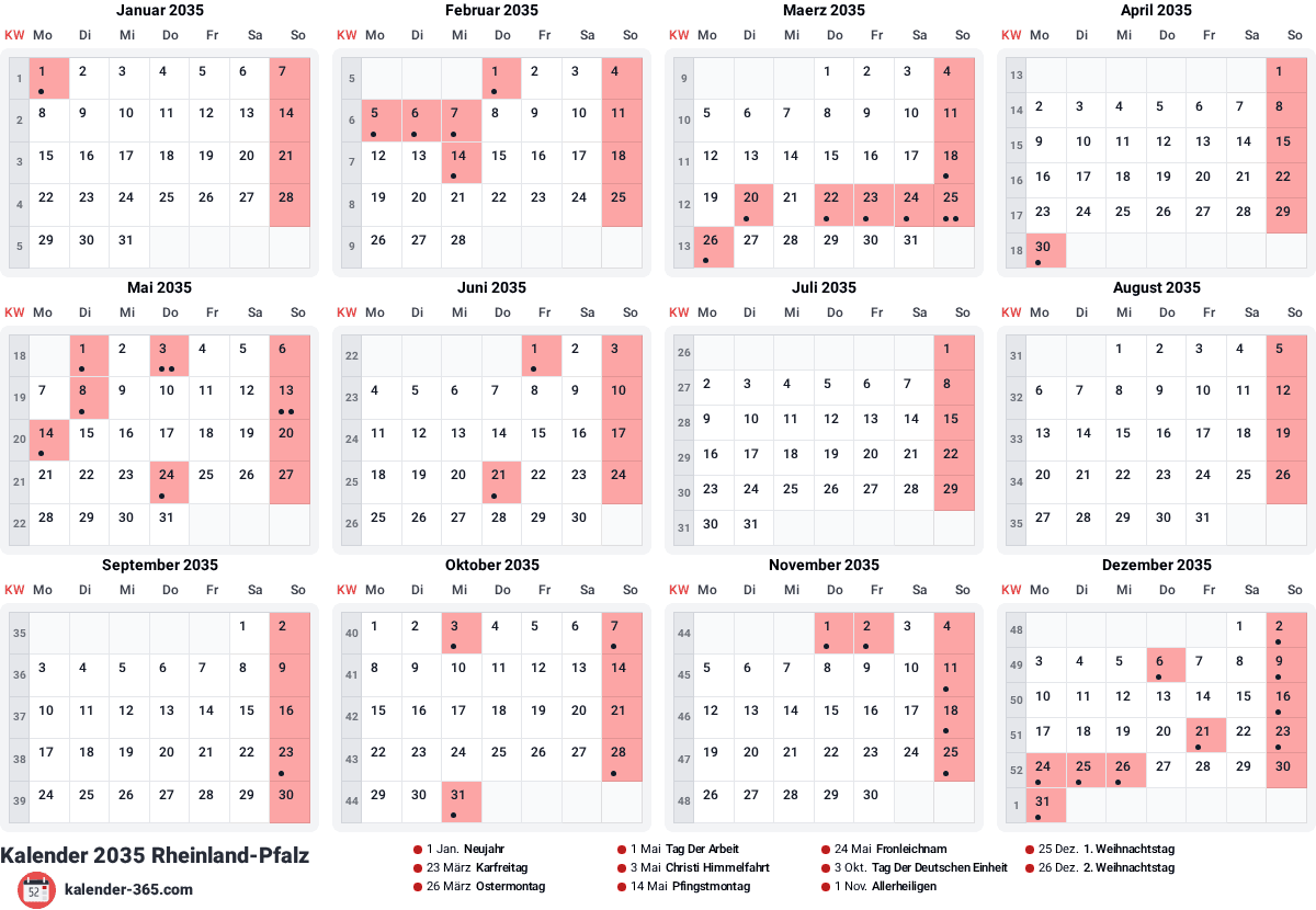 Vorschau des Kalenders