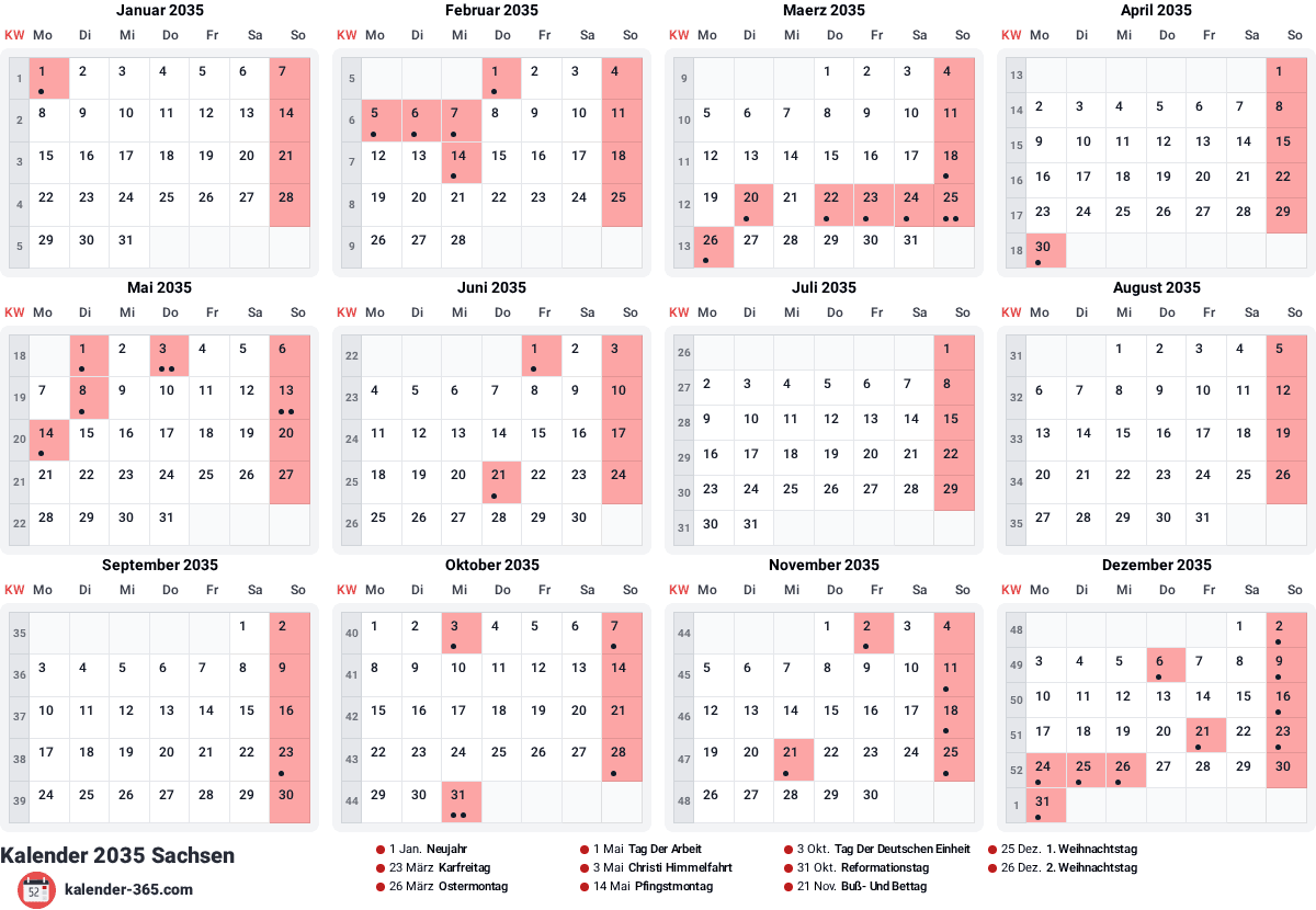Vorschau des Kalenders