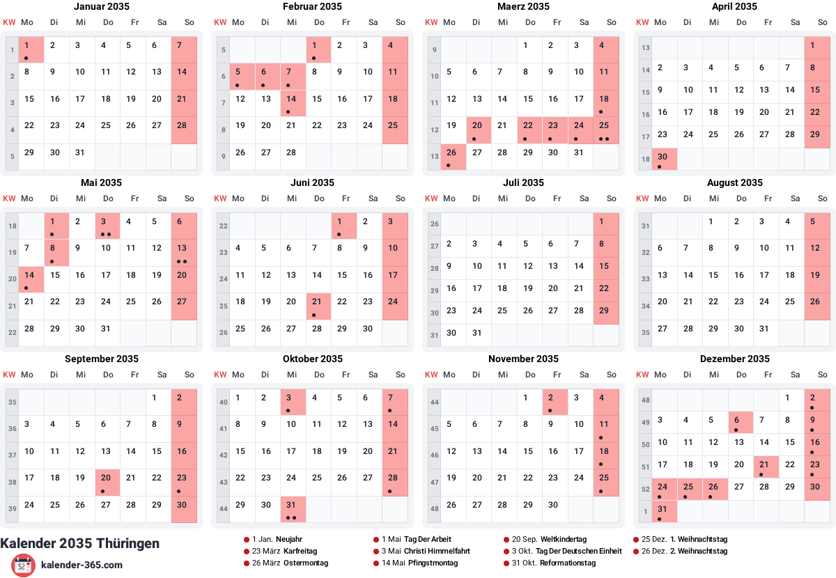 Vorschau des Kalenders