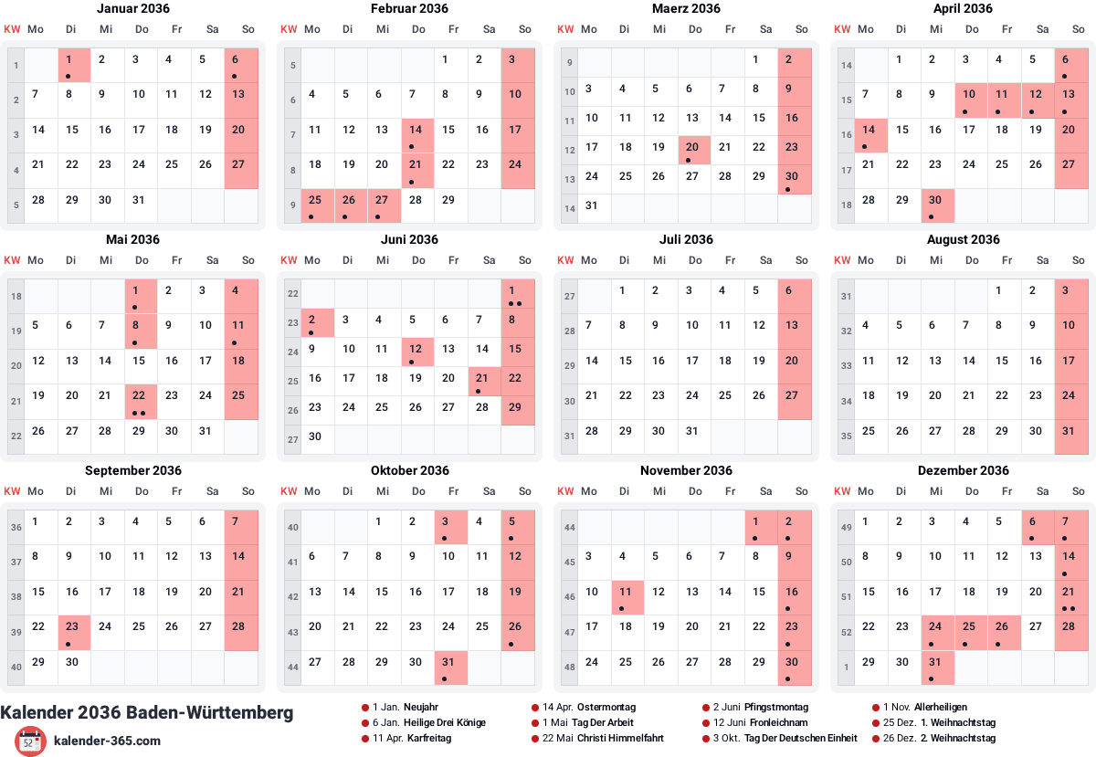 Vorschau des Kalenders