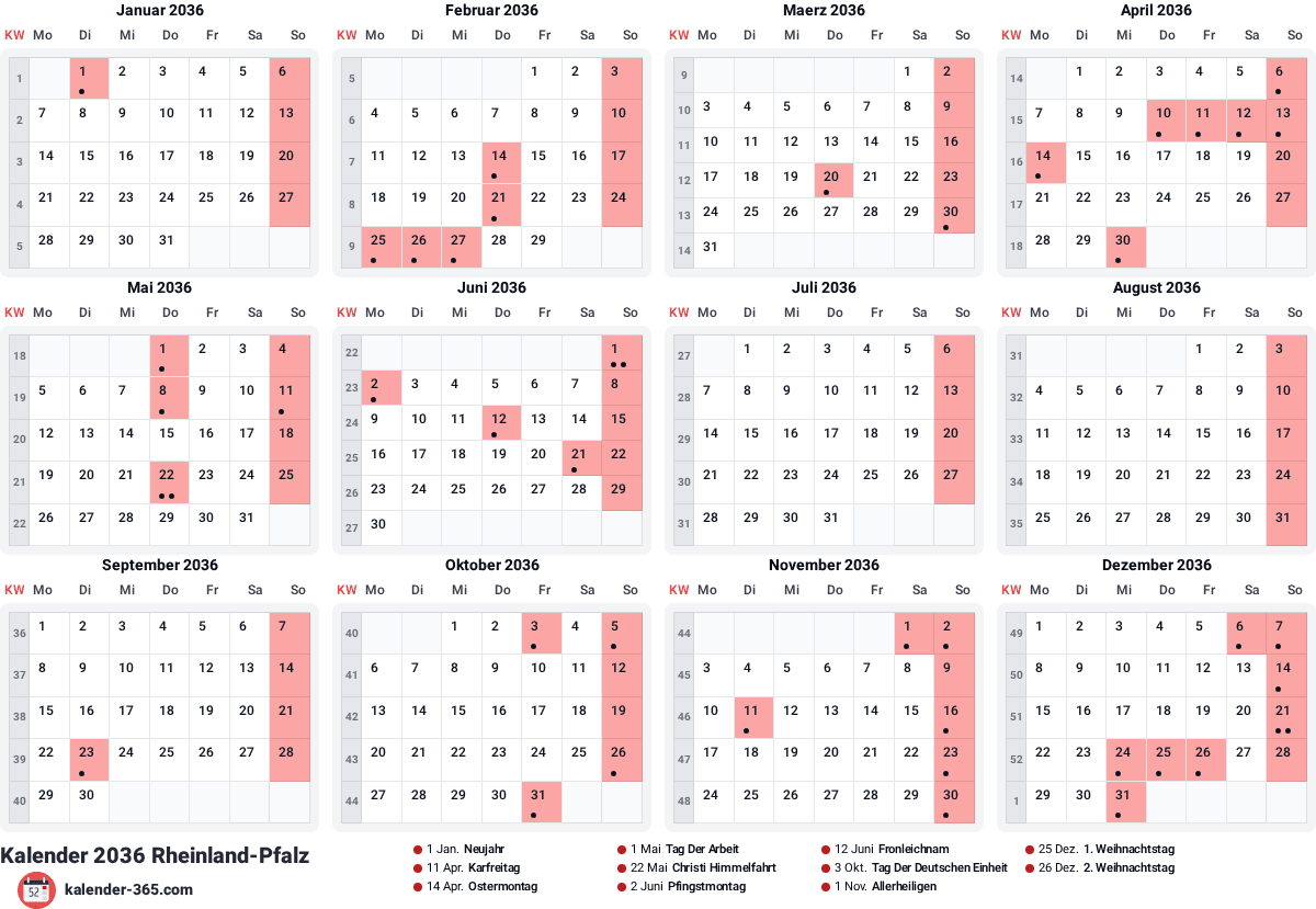 Vorschau des Kalenders