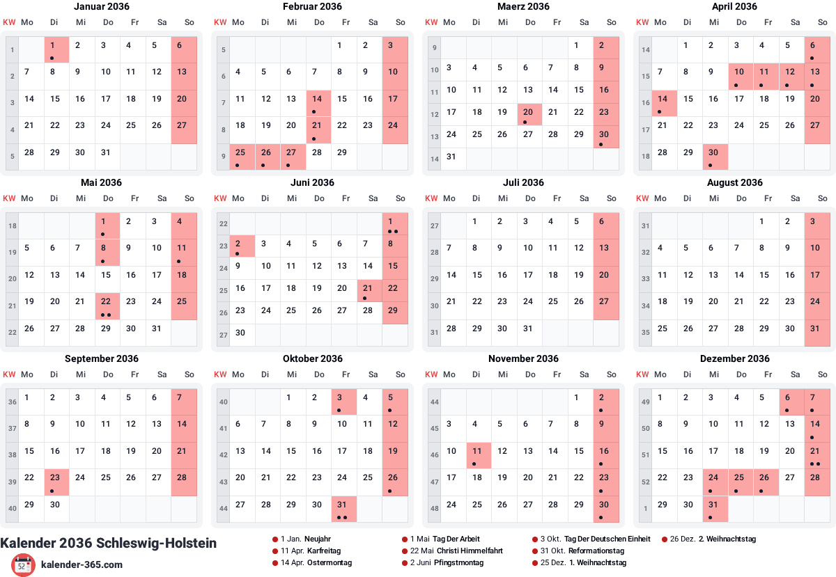 Vorschau des Kalenders