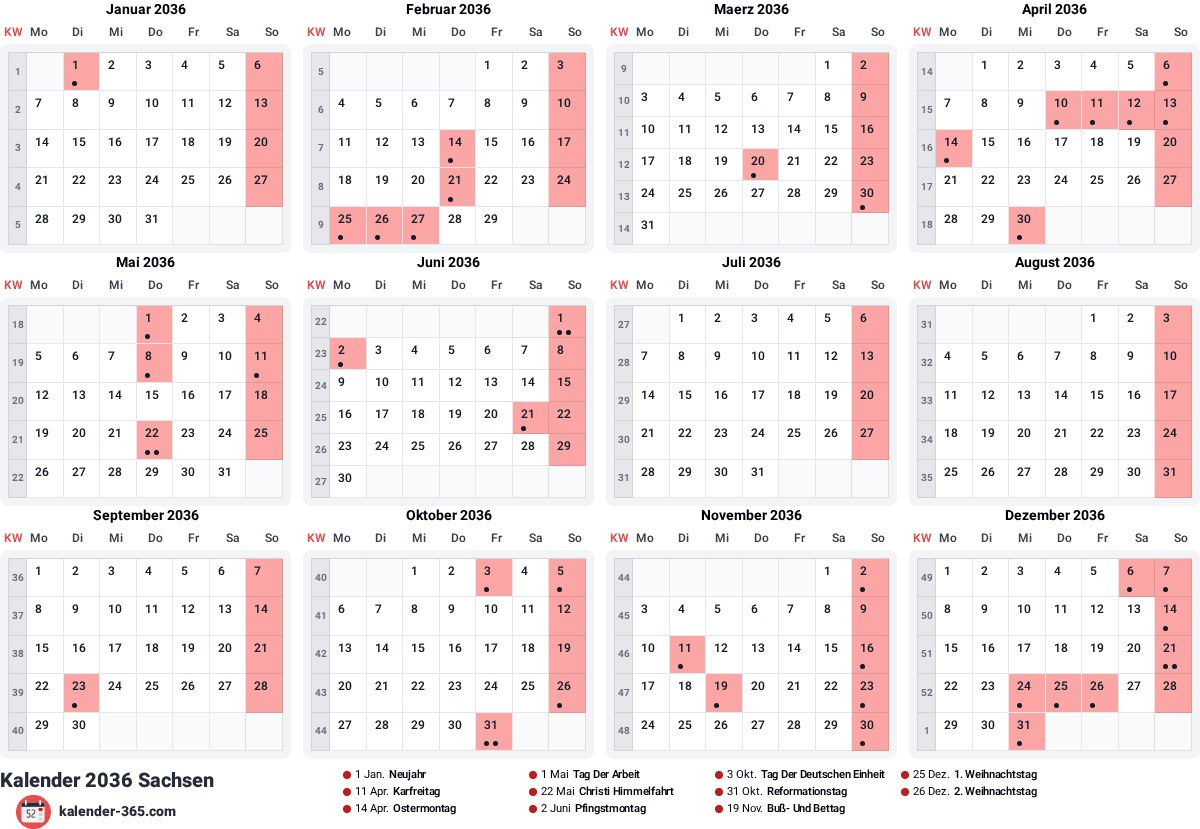 Vorschau des Kalenders